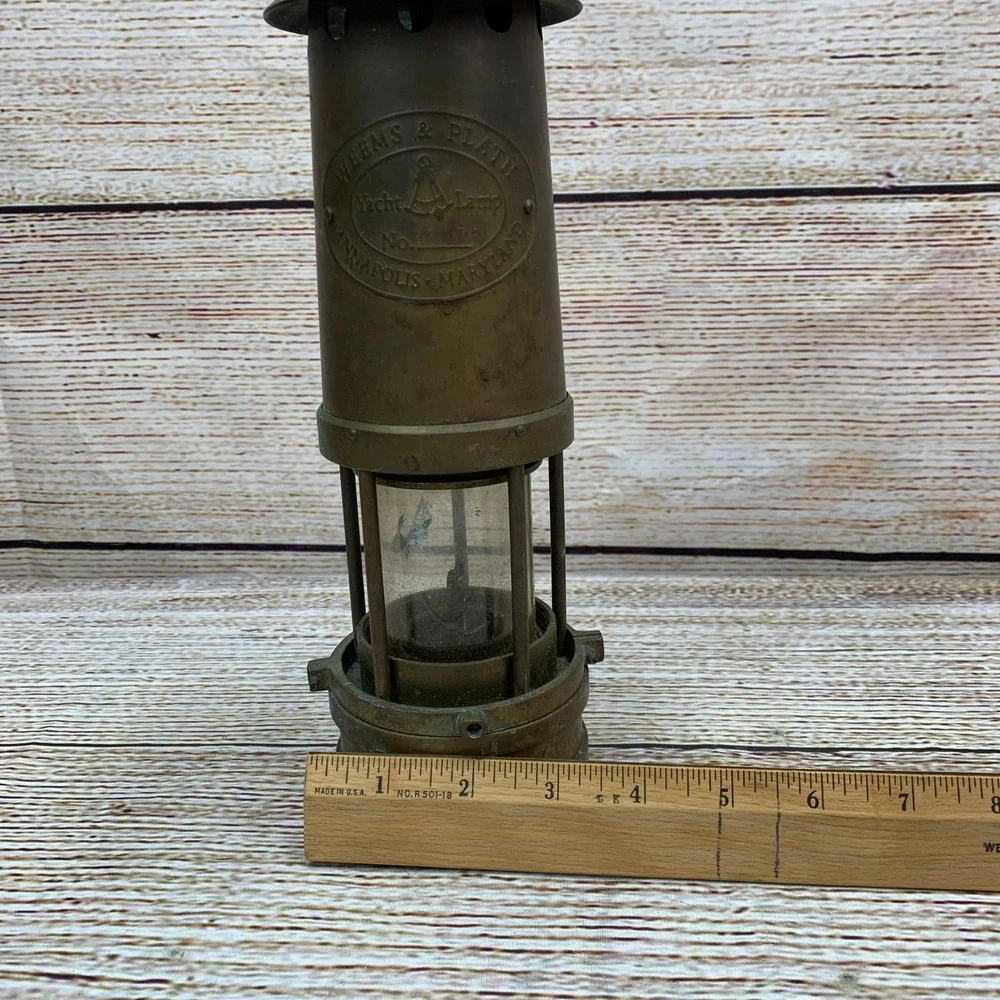 Vintage Weems & Plath Brass Yacht Lamp Oil Lantern Nautical Marine‎ Ship